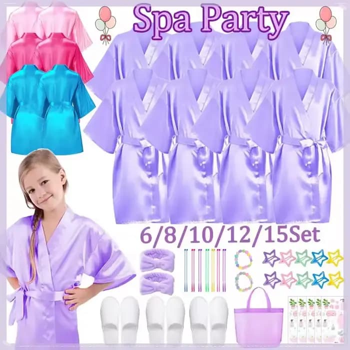 Robes de Spa Sirène pour Filles, Kimonos, Robes de Chambre, Fournitures et Cadeaux pour Fêtes d'Anniversaire d'Enfants, Soirées Pyjama, Pédicure et Soins des Pieds