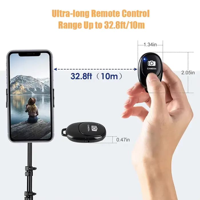 Déclencheur de selfie sans fil, télécommande pour appareil photo, accessoire pour selfie pour téléphones Android et IOS, pour photos et vidéos