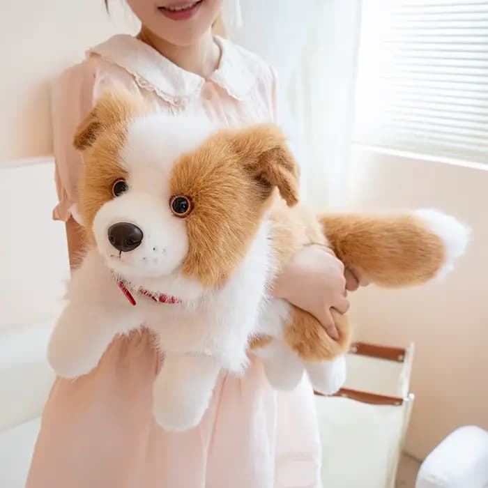 Jouets en peluche style collier Border Collie, quatre couleurs, 40/50CM, poupée chiot en peluche douce, jouets amusants pour enfants, cadeaux