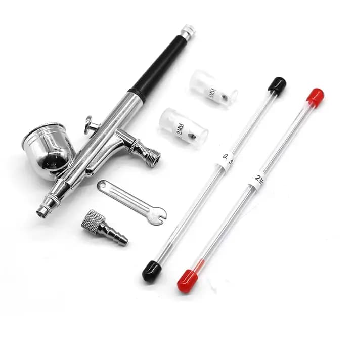 Mini aérographe à double action par gravité, pistolet de pulvérisation pour ongles, ensemble de peinture de maquillage, tatouage du visage, Art, beauté, réparation de voiture à jet d'encre, outil de b