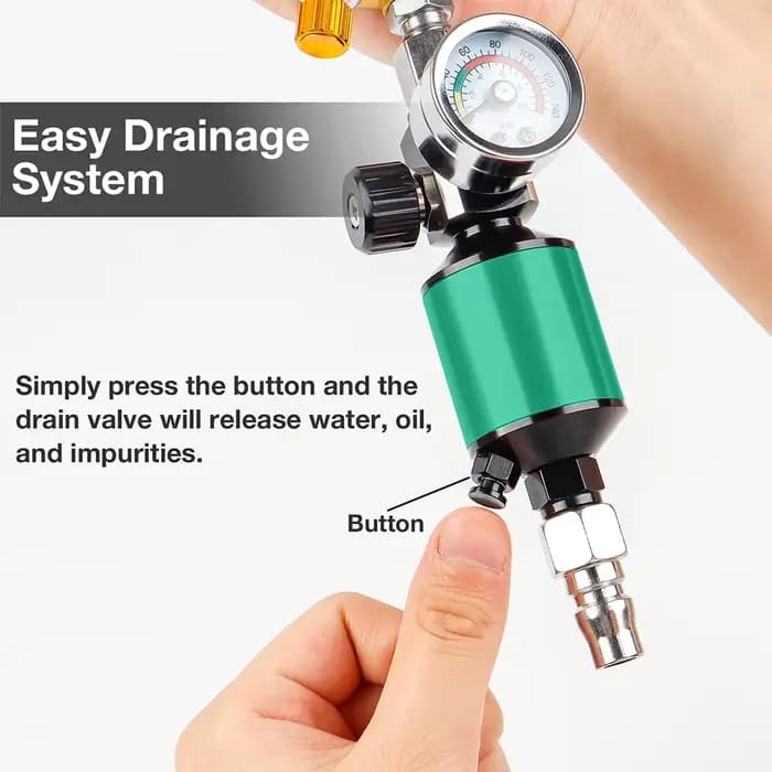 Valve de pression pour pistolet de pulvérisation, régulateur de pression avec filtre à huile et à eau, manomètre pour pistolet de peinture domestique, régulateur d'air, accessoires pour outils pneumat