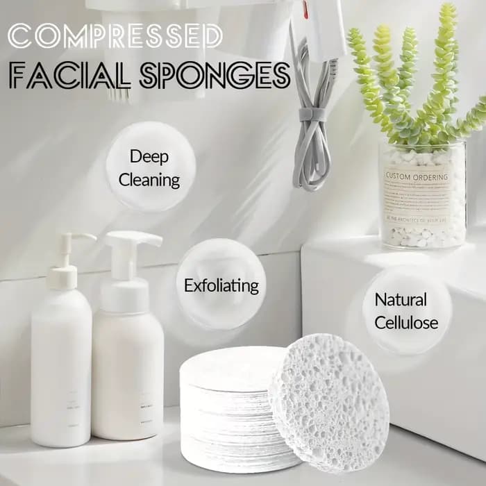 30 éponges cosmétiques naturelles pour Spa, sans alcool, feuilles nettoyantes et exfoliantes pour le visage sans parfum, éponges de beauté