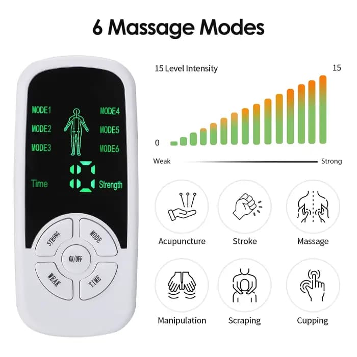Stimulateur musculaire électrique, 6 Modes, Mini masseur de colonne cervicale, appareil de Massage méridien corporel pour soulager la douleur, électroestimulador