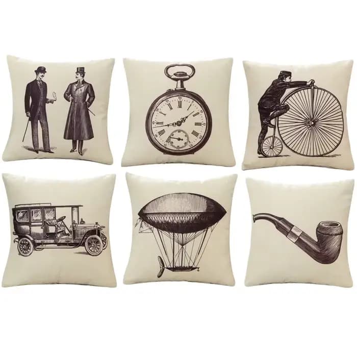 Housse de coussin en coton et lin imprimé Vintage, 45x45cm, décoration pour maison, salon, bureau, siège de voiture