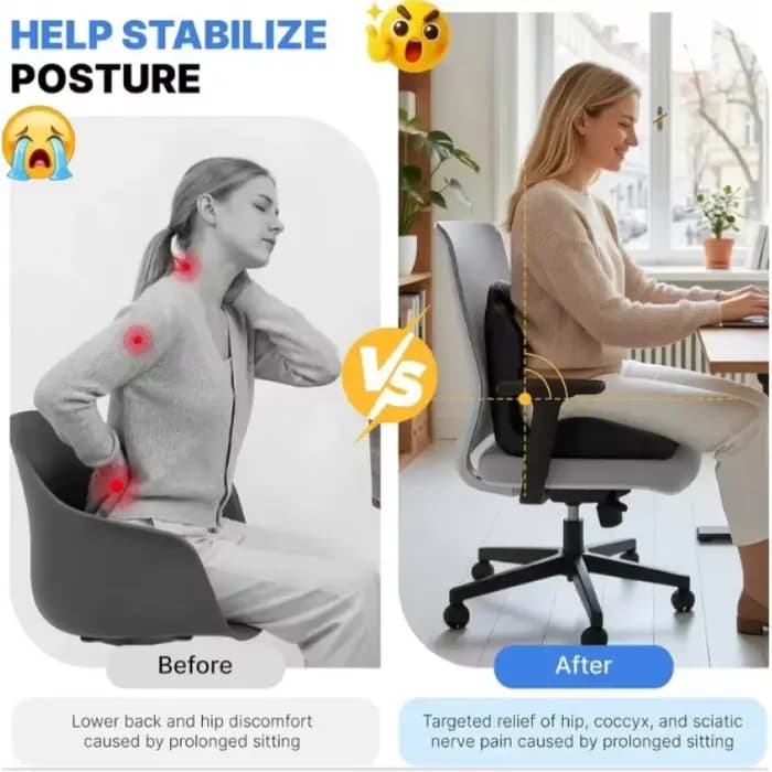 Coussin ergonomique pour le coccyx en mousse à mémoire de forme