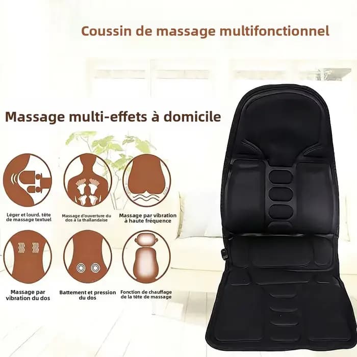 Coussin de massage Shiatsu infrarouge chauffant électrique vibrant pour soulagement corporel complet