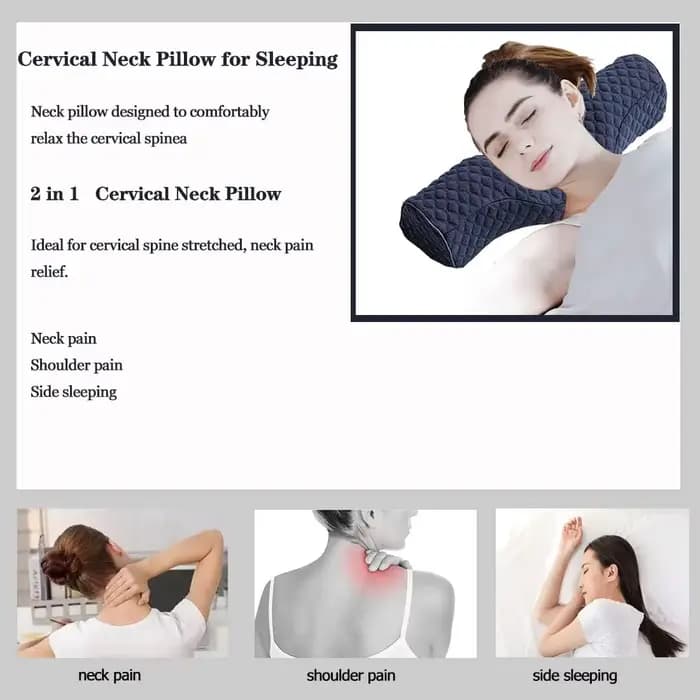 Oreiller cervical, oreiller ergonomique en mousse à mémoire de forme