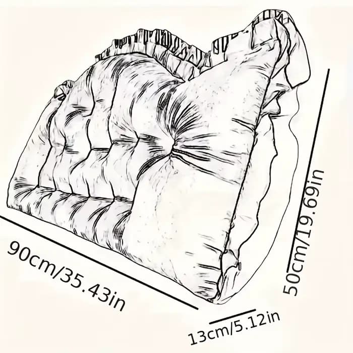 Coussin de dossier capitonné Extra Large avec bordure à volants