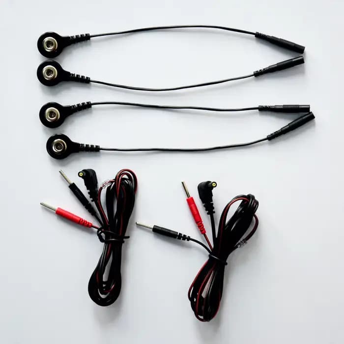 Câbles de plomb TENS d'électrode de remplacement, 2 pièces, avec adaptateur de 4 câbles courts, à ut