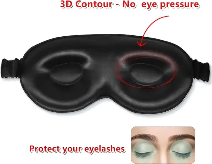 Masque de sommeil en soie de mûrier Pure 100%, couvre-yeux profilés 3D sans pression, bandeau doux p
