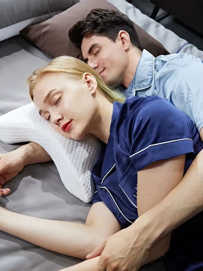 Oreiller de couchage en forme de U pour couple, oreiller de bras, rebond lent, pression, câlin, mous