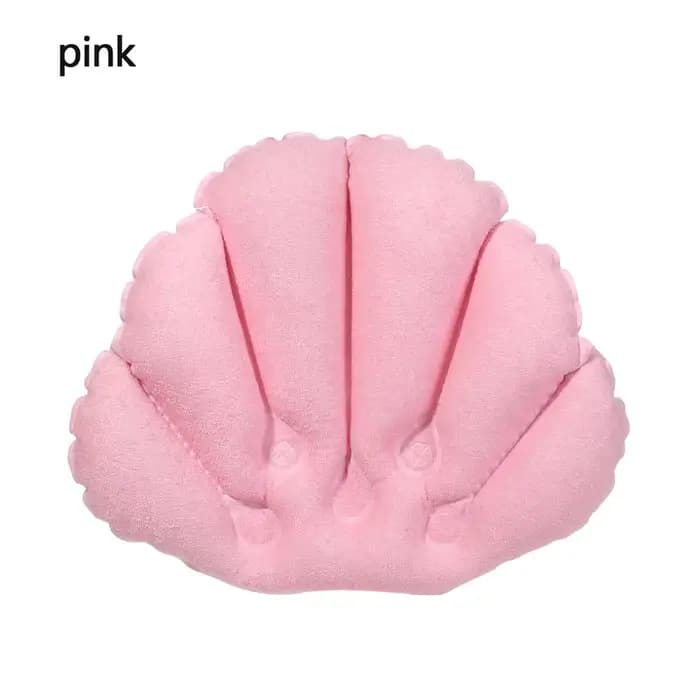 Oreiller de bain de cou de Spa doux avec ventouses, tissu éponge gonflable en forme d'éventail, orei