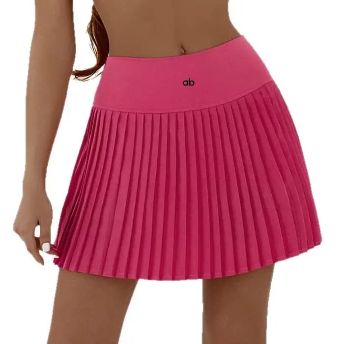 Jupe plissée de tennis taille haute pour femme avec doublure intégrée, design double couche taille h