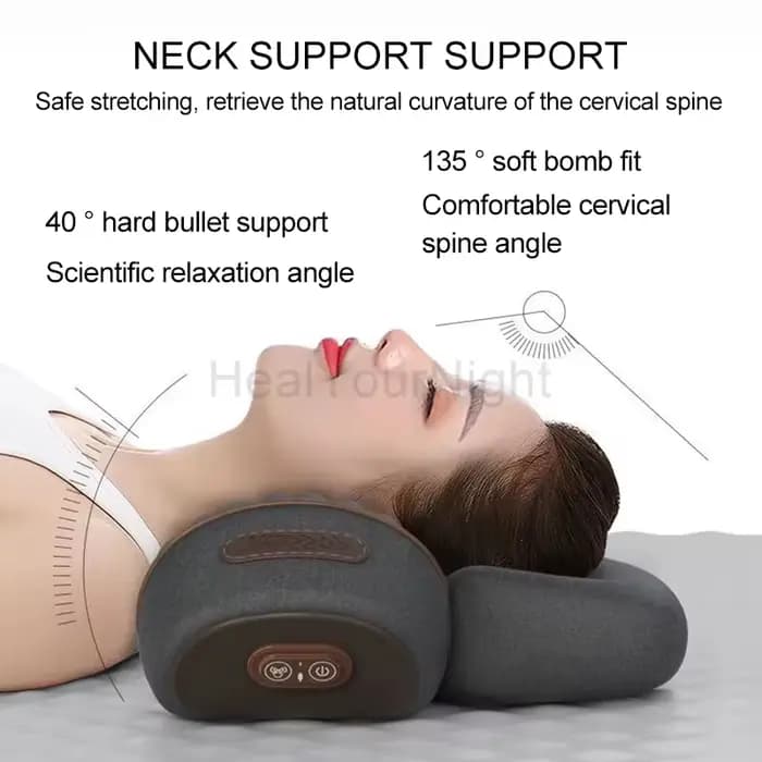 Oreiller électrique de Massage du cou, masseur de cou à vibrations chauffantes, Traction cervicale d