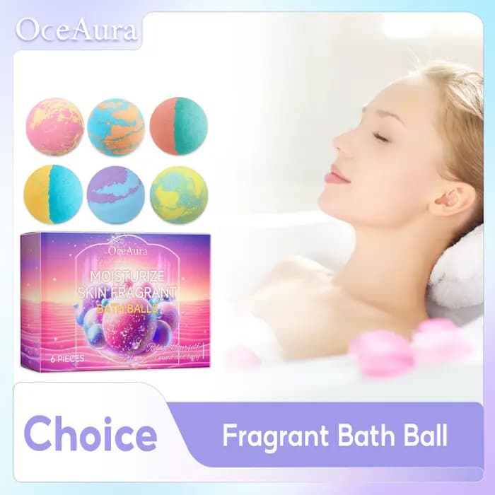 Coffret Cadeau Bain Anti-Stress et Anxiété pour Adultes – Boules de Bain Naturelles et Biologiques P