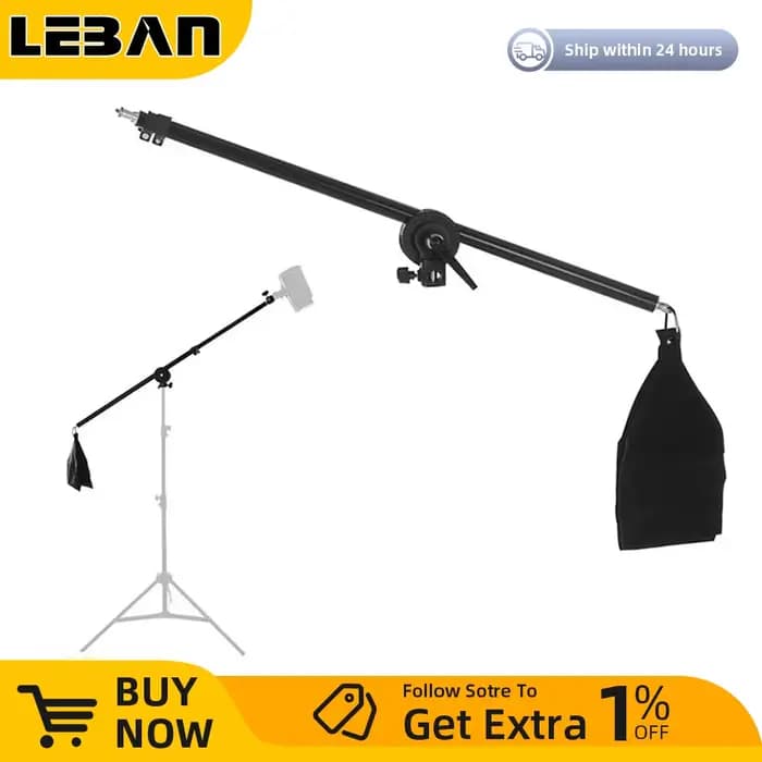 Bras de flèche télescopique pour Studio Photo, 75-140cm, 30 "-55", support transversal avec sac de s