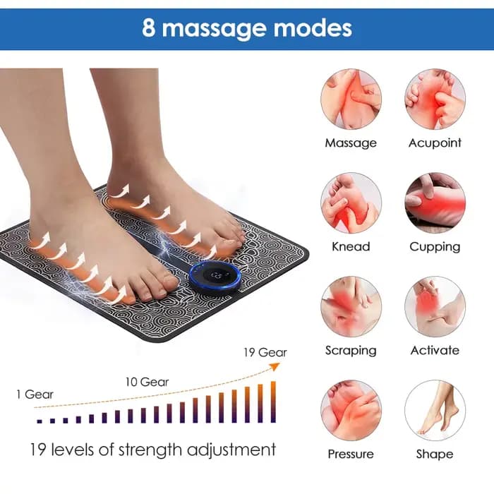 Coussin de Massage des pieds EMS, soulagement de la douleur, relaxation des pieds, points d'acupunct