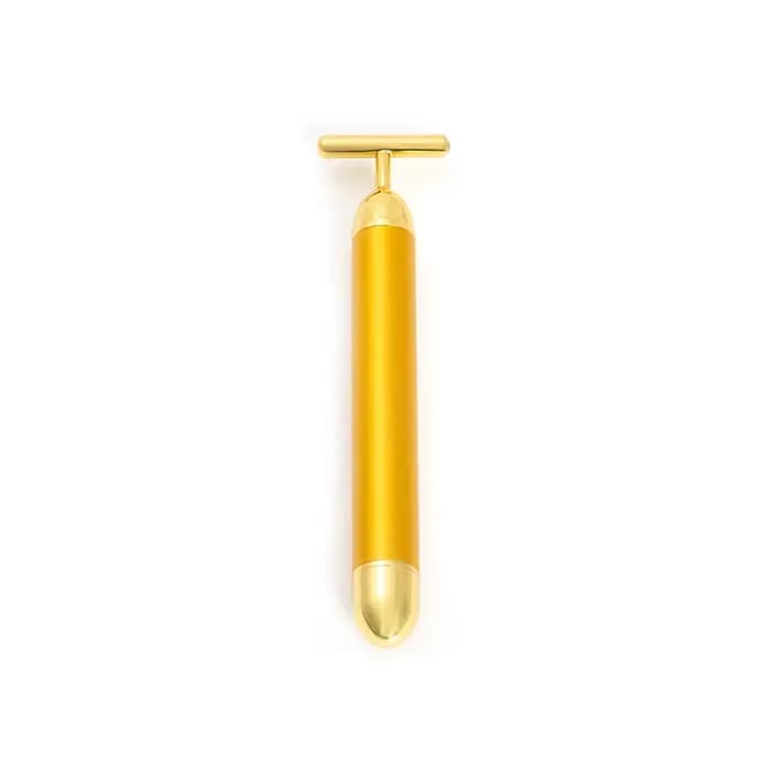 Bâton de Massage de beauté électrique intégré en forme de T, bâton de Massage doré, masseur Facial