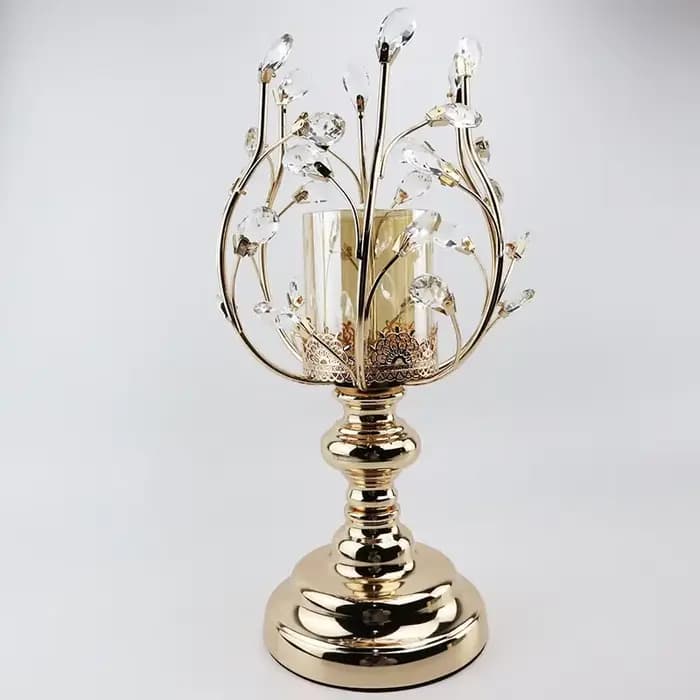 Bougeoir doré lumière européenne luxe rétro chandelier en métal décoration accessoire de bougie chan