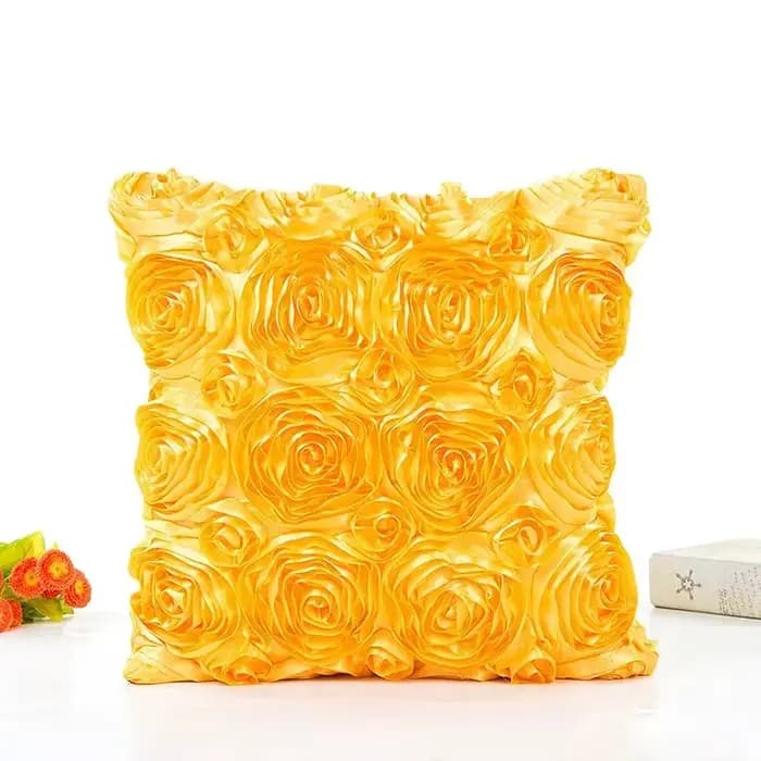 2 pièces 40*40CM fantaisie cadeau de mariage taies d'oreiller décoratif taie d'oreiller Rose fleur h