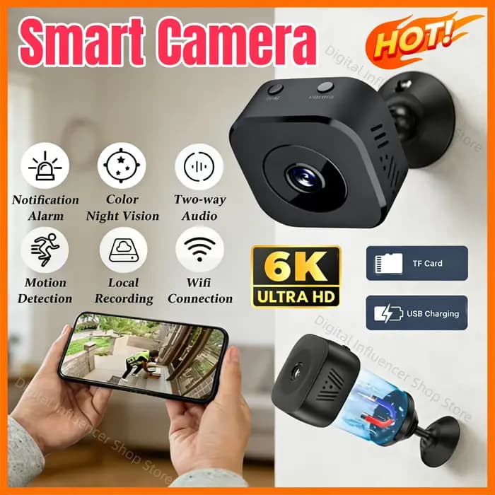 Nouvelle mini caméra de sécurité Pro 4K FullHD WiFi, surveillance avec audio bidirectionnel, détecti