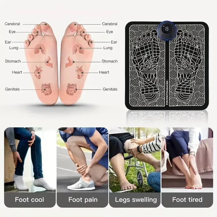 Tapis de Massage des pieds électrique avec chargeur USB, relaxation des points d'acupuncture des pie