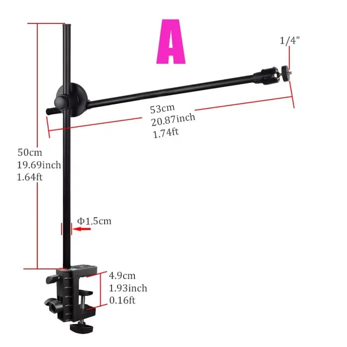 BFOLLOW bras de flèche support de prise de vue aérienne support de pince de bureau pour téléphone po
