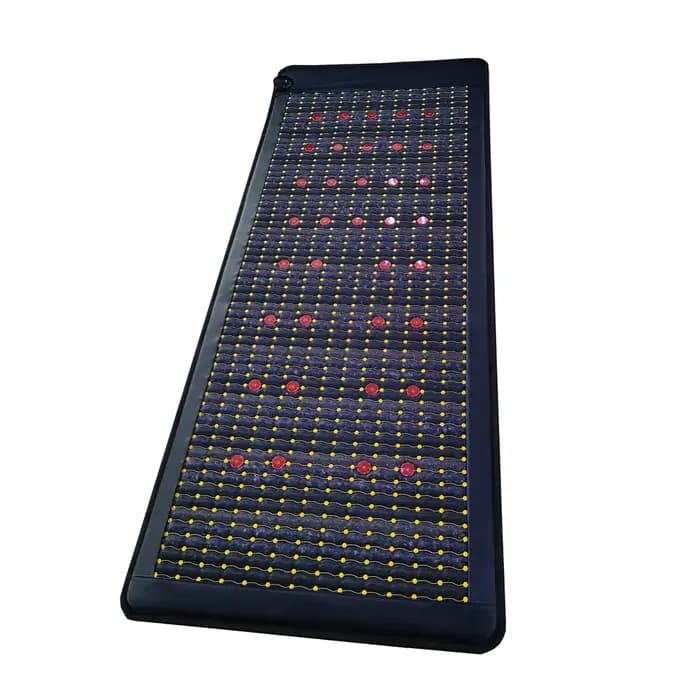 Tapis infrarouge PEMF pleine taille en améthyste et tourmaline avec effet sauna aux cristaux, tapis