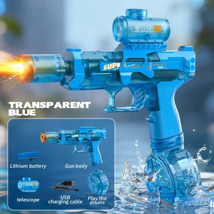 Pistolet à eau électrique avec batterie longue durée, lanceur d'eau automatique pour les jeux d'été