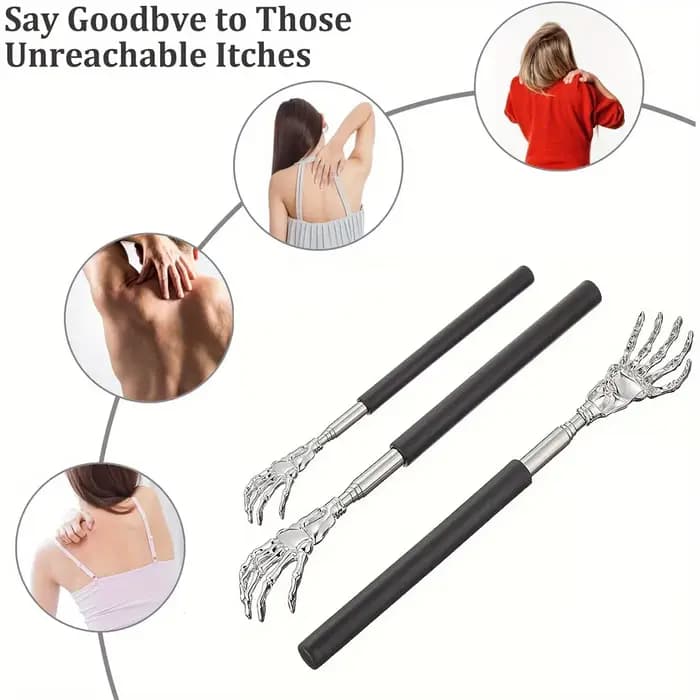 Ohio eur de dos extensible portable, grattoir télescopique, acier inoxydable, hommes et animaux de c