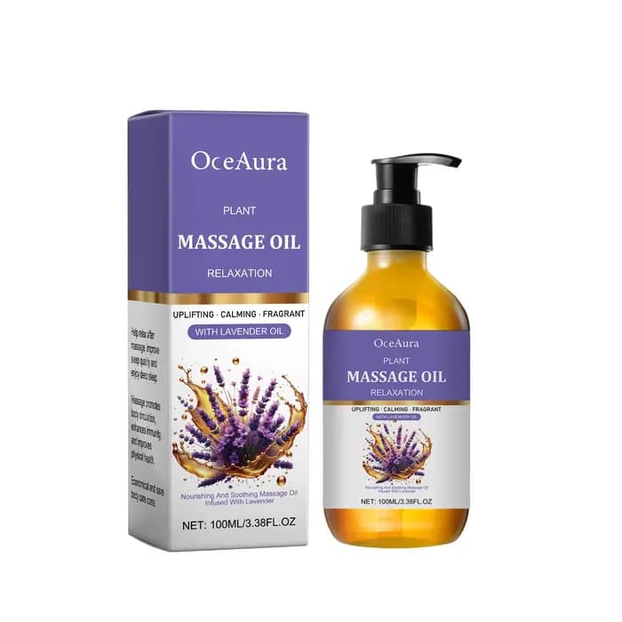 Huile de massage à la lavande naturelle pour le corps, douce et apaisante, nourrit la peau, huile d'