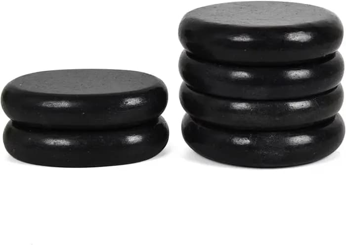 Pierres chaudes pour le massage, ensemble de 4 pierres de basalte grandes et 2 moyennes, pierres de