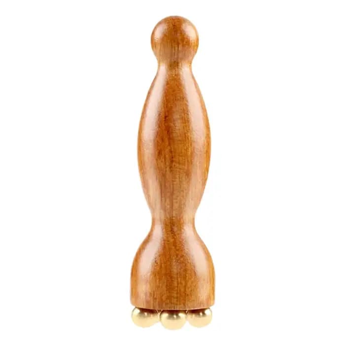 Masseur facial, beauté de pépins de Lotus, perle en laiton et palissandre, outil Gua Sha pour le vis