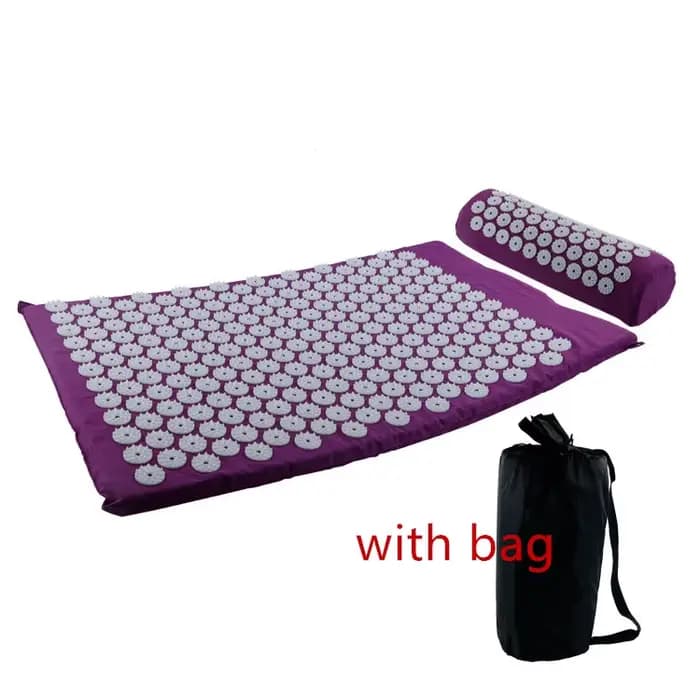 Tapis de massage et coussin d'acupression pour yoga et Pilates, avec picots, pour le fitness, le sou
