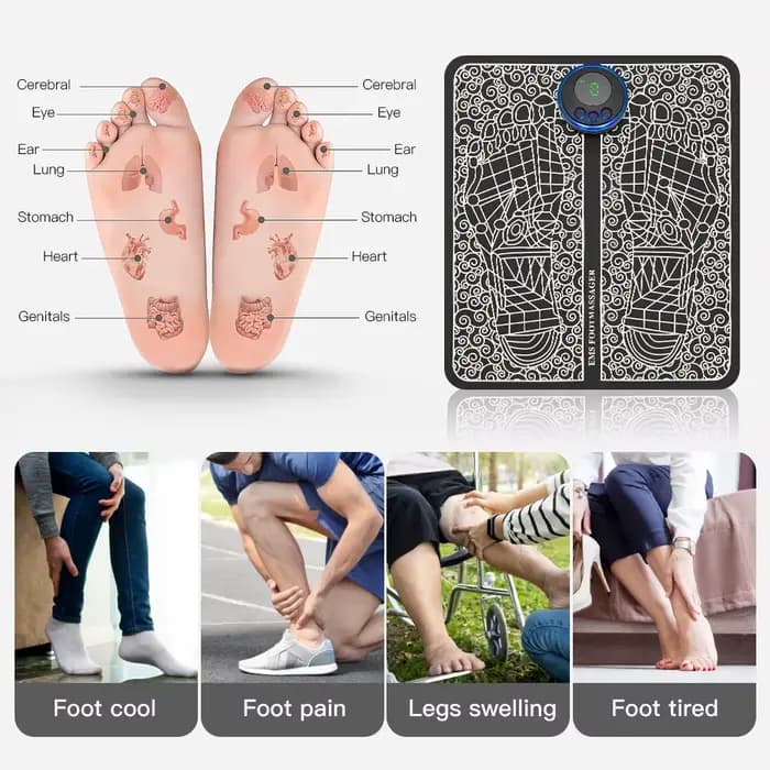 Coussin de Massage électrique EMS pour les pieds, soulagement de la douleur, relaxation des pieds, p