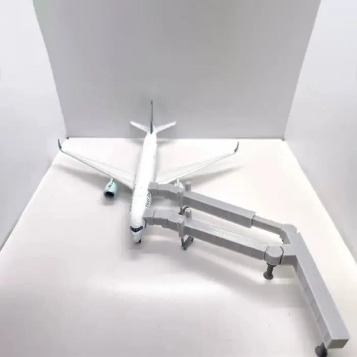 Modèle de scène de pont de couloir d'aéroport à l'échelle 1:400, équipements statiques, pour exposit