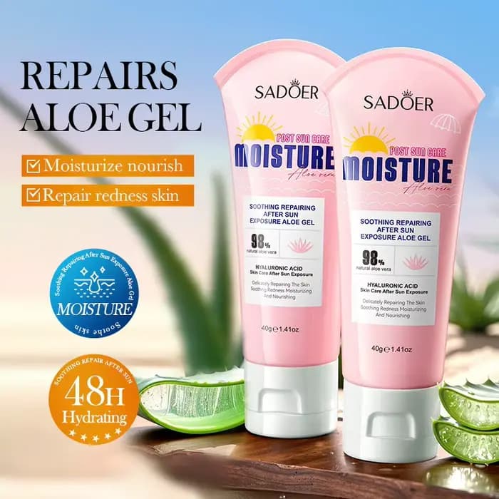 Gel réparateur apaisant après-soleil à l'aloe vera - Hydratant à absorption rapide infusé de Centell