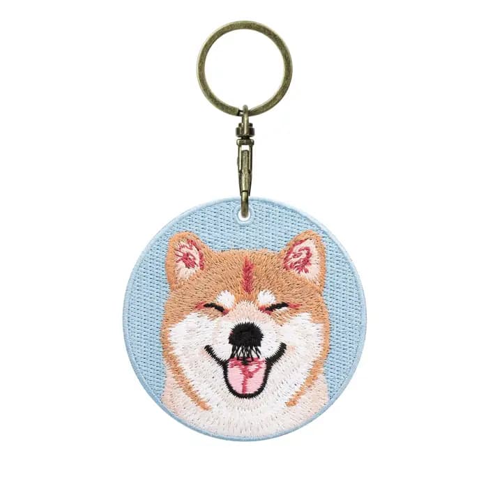 Pendentif chien brodé Double face, 1 pièce, porte-clés Corgi Border Collie Golden Retriever, cadeau