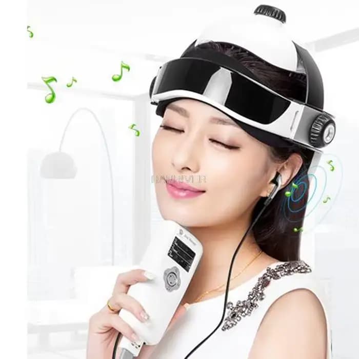 Casque de Massage électrique multifonctionnel, avec musique apaisante et pression d'air pour se déte
