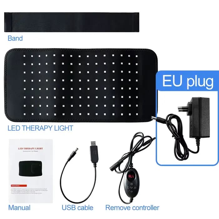 Coussin de thérapie par lumière infrarouge LED 3 en 1, enveloppant et portable pour le dos, les épau
