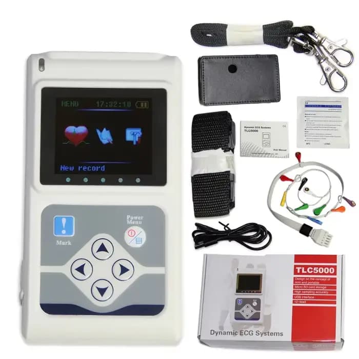 Contec TLC5000 12 canaux ECG dynamique Holter testeur de fréquence cardiaque portable 24 heures surv