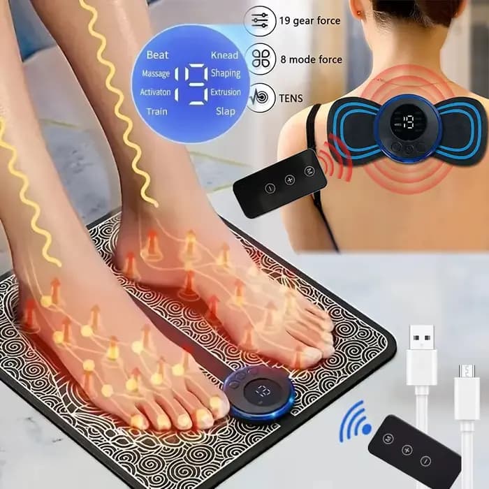 Masseur de pieds électrique télécommandé, Relaxation musculaire, masseur Cervical pliable et Recharg