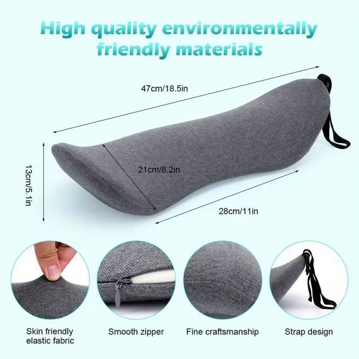 Oreiller lombaire orthopédique en mousse à mémoire de forme, 1 pièce, pour soulager et soutien du ba