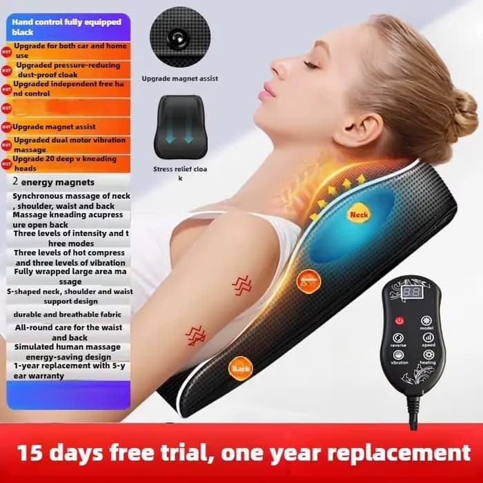 Oreiller Cervical électrique pour le cou, Airbag, Ttraction Shiatsu, masseur de tête, corps, dos, ta