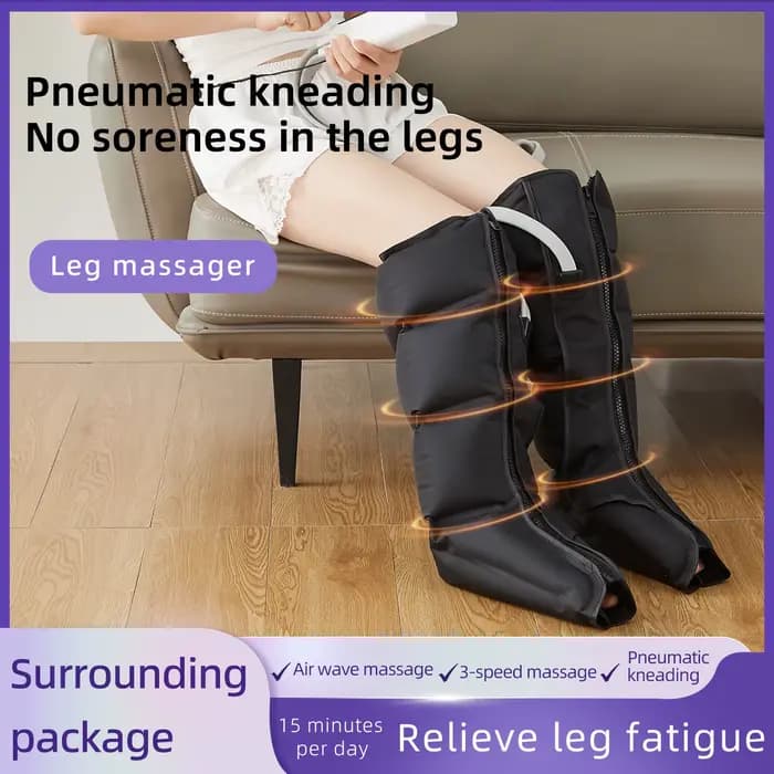 Bottes de massage professionnelles pour jambes à Compression d'air, 2 pièces, avec 6 airbag pneumati