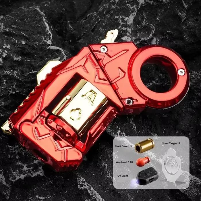 Jouet sensoriel multifonctionnel anti-anxiété en métal, type pistolet, avec fonction d'éjection, ann