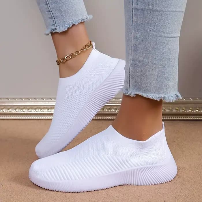 Chaussures pour femmes roses chaussures plates respirantes chaussures élastiques pour femmes baskets