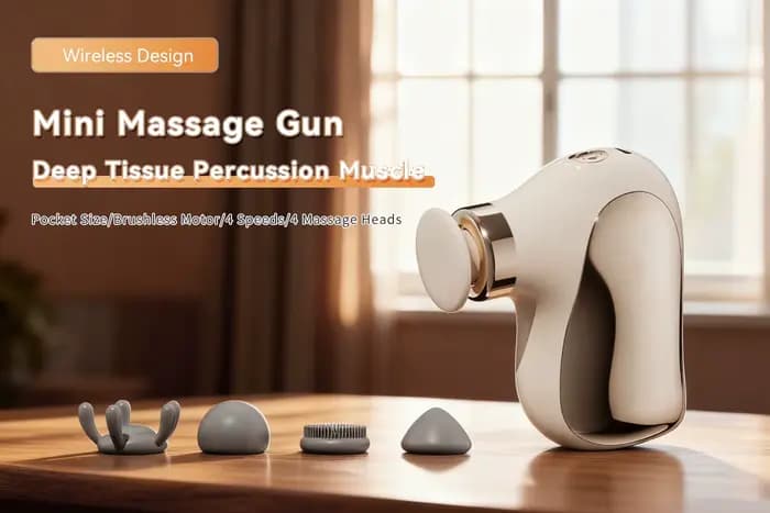 Mini pistolet de massage musculaire multifonctionnel sans fil, relaxation musculaire avec tête vibra