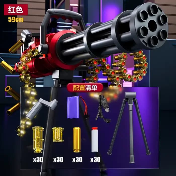 Chaîne de balle intégrée main et corps, coque rotative Gatling, pistolet à balle souple, peut pompie