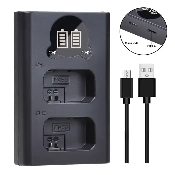 2160mAh NP-FW50 NPFW50 Batterie pour Appareil Photo Sony Alpha a6500 a6400 a6300 a6000 a5000 a3000 N
